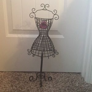 Dress, necklace rack.